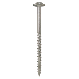#10 x 4" Round Washer Head Installation Screws, Square/Phillips Drive Coarse Thread and Double Auger Point, Zinc-Plated, Box of 250 by Quickscrews - Alt Image 1