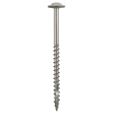 #10 x 4" Round Washer Head Installation Screws, Square/Phillips Drive Coarse Thread and Double Auger Point, Zinc-Plated, Box of 250 by Quickscrews - Main Image