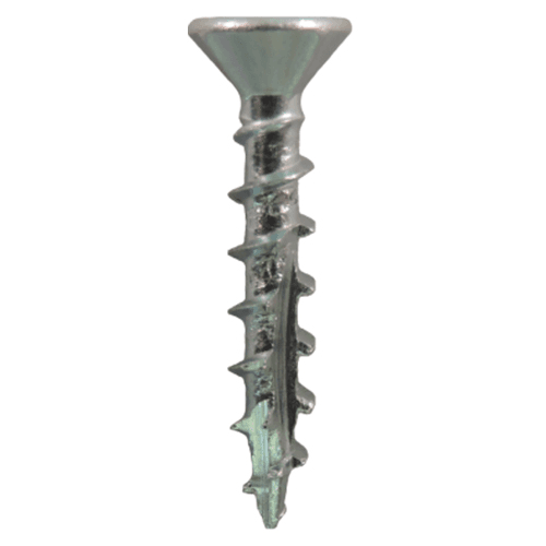 #8 x 1" Flat Head Assembly Screws, Square/Phillips Drive Coarse Thread with Nibs and Double Auger Point, Zinc, Box of Hundred by Quickscrews - Main Image