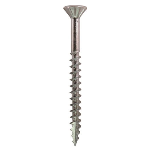 #8 x 1-5/8" Flat Head Assembly Screws, Phillips Drive Coarse Thread with Nibs and Type 17 Auger Point, Zinc, Box of Hundred by Quickscrews - Main Image