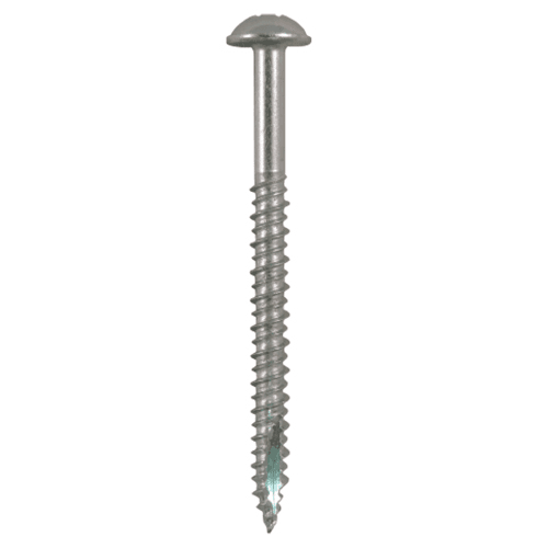 #14 x 3" Round Washer Head Installation Screws, Phillips Drive Hi-Low Thread and Sharp Point, Zinc, Box of Hundred by Quickscrews - Main Image