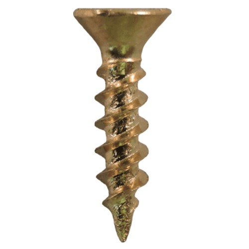 #6 x 1/2" Flat Head Drawer Slide Screws, Phillips Drive Coarse Thread and Sharp Point, Bright Brass, Box of 5 Thousand by Quickscrews - Main Image