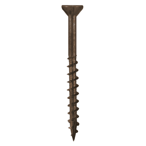 #10 x 4" Flat Head Assembly Screws, Square/Phillips Drive Coarse Thread with Nibs and Double Auger Point, Plain, Box of 2.5 Hundred by Quickscrews - Alt Image 1