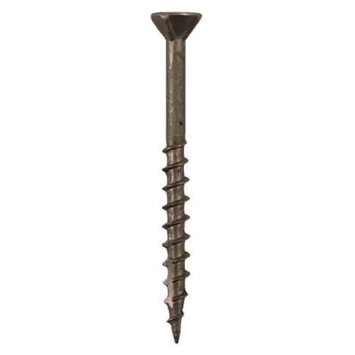 #10 x 4" Flat Head Assembly Screws, Square/Phillips Drive Coarse Thread with Nibs and Double Auger Point, Plain, Box of 2.5 Hundred by Quickscrews - Main Image