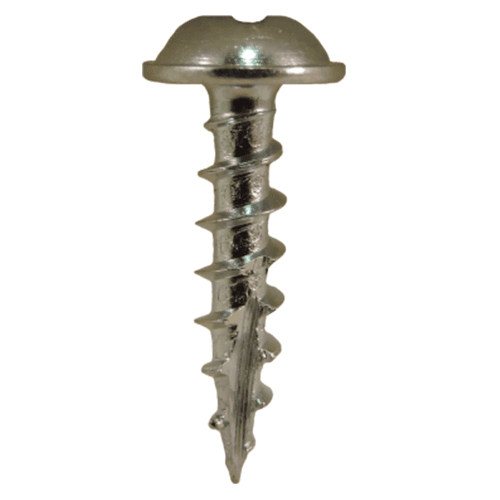 #8 x 3/4" Round Washer Head Compact Hinge Screws, Square/Phillips Drive Coarse Thread and Type 17 Auger Point, Zinc, Box of Hundred by Quickscrews - Main Image