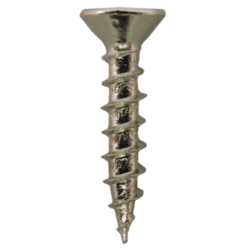 #6 x 5/8" Large Flat Head Hinge Edge Screws, Phillips Drive Coarse Thread and Sharp Point, Nickel, Box of 5 Thousand by Quickscrews - Main Image