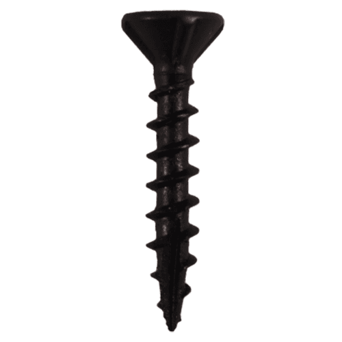 #8 x 1" Flat Head Assembly Screws, Phillips Drive Coarse Thread with Nibs and Type 17 Auger Point, Black, Box of 1 Thousand by Quickscrews - Main Image