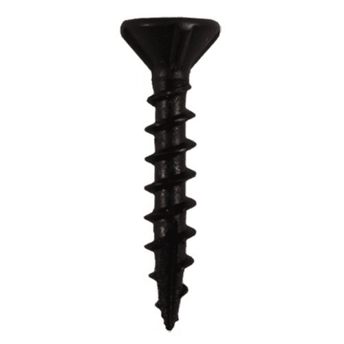 #8 x 1-1/4" Flat Head Assembly Screws, Phillips Drive Coarse Thread with Nibs and Type 17 Auger Point, Black, Box of Hundred by Quickscrews - Alt Image 1