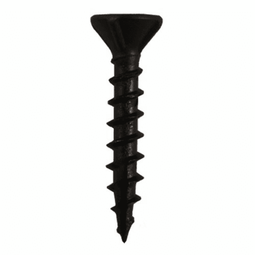 #8 x 1" Flat Head Assembly Screws, Square Drive Coarse Thread with Nibs and Type 17 Auger Point, Black, Box of Hundred by Quickscrews - Main Image