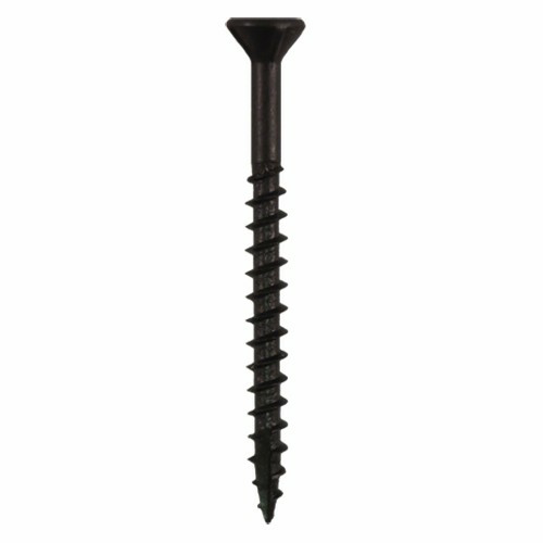 #8 x 1-1/2" Flat Head Assembly Screws, Square Drive Coarse Thread with Nibs and Type 17 Auger Point, Black, Box of Hundred by Quickscrews - Main Image