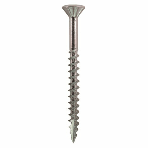 #10 x 4" Flat Head Assembly Screws, Square Drive Coarse Thread with Nibs and Type 17 Auger Point, Zinc, Box of 2.5 Hundred by Quickscrews - Main Image
