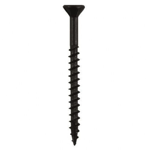 #8 x 1-3/4" Flat Head Assembly Screws, Square Drive Coarse Thread with Nibs and Type 17 Auger Point, Black, Box of 1 Thousand by Quickscrews - Main Image