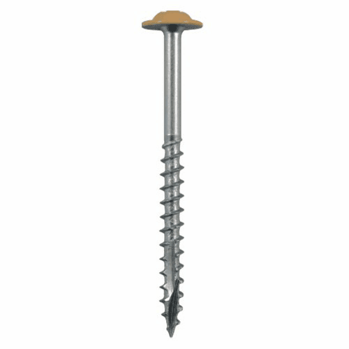 #10 x 3" Round Washer Head Installation Screws, Square/Phillips Drive Coarse Thread and Double Auger Point, Zinc, Box of 1.5 Thousand by Quickscrews - Main Image