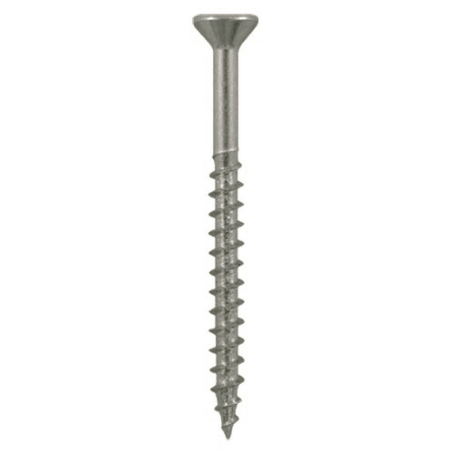 #8 x 2" Flat Head Assembly Screws, Square Drive Coarse Thread and Sharp Point, Zinc, Box of Hundred by Quickscrews - Main Image