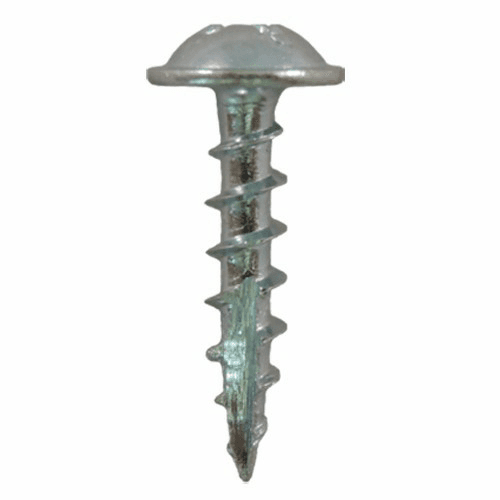#7 x 7/8" Round Washer Head Compact Hinge Screws, Phillips Drive Coarse Thread and Type 17 Auger Point, Zinc, Box of 1 Thousand by Quickscrews - Main Image