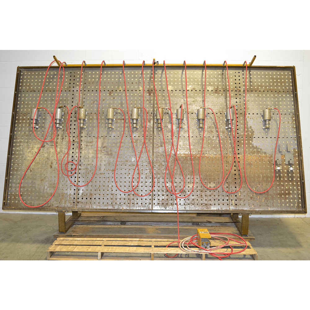 Heavy duty Ritter cabinet door clamping table with 10 clamp cylinders for efficient assembly