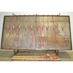 Heavy duty Ritter cabinet door clamping table with 10 clamp cylinders for efficient assembly