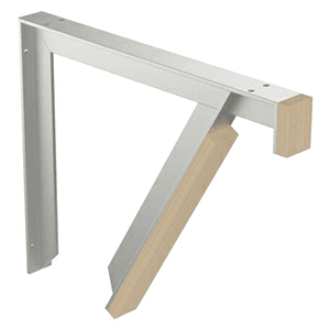 Rakks EH Series 18" Vanity Support Bracket in Mill Finish for ADA Compliant Custom Enclosures