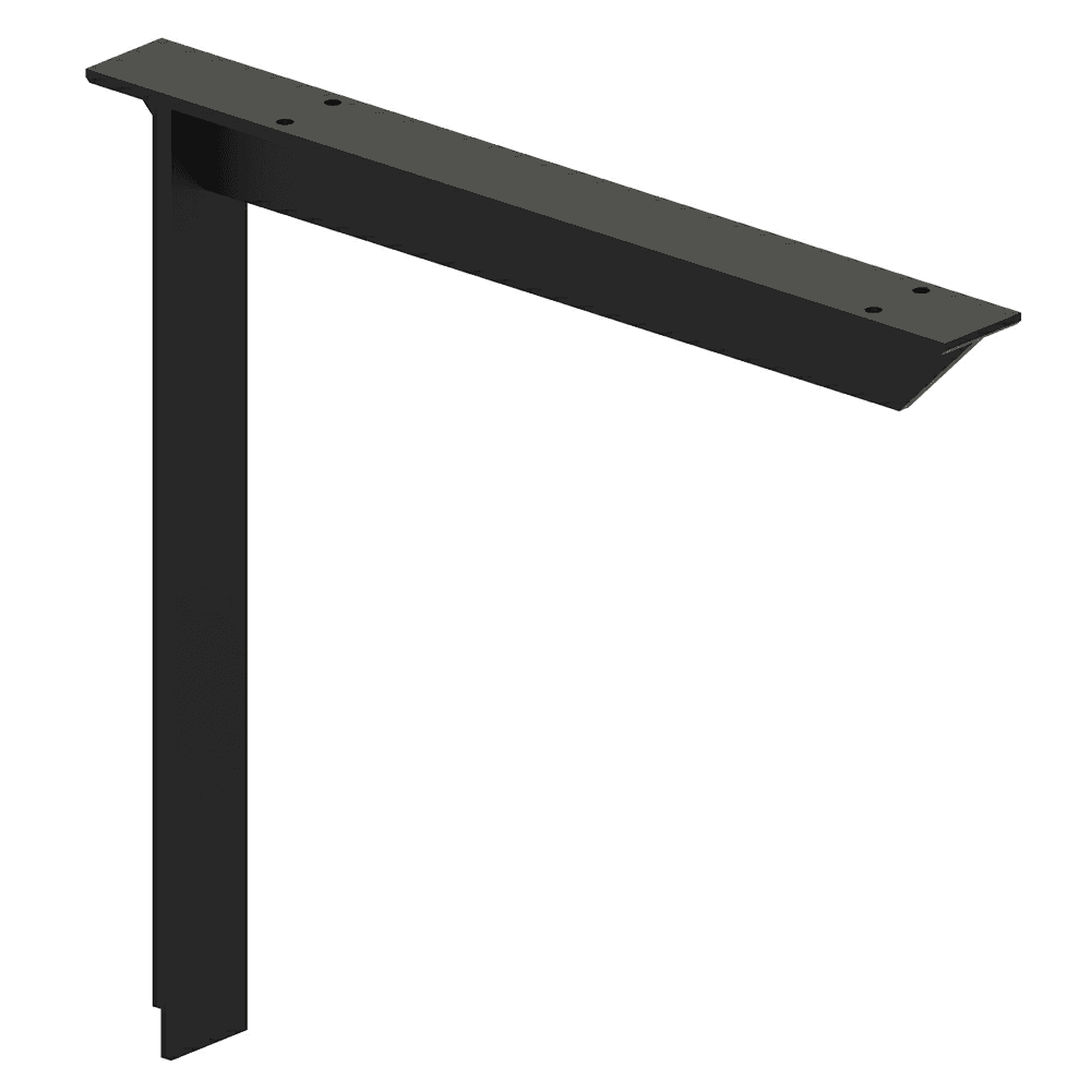 Rakks EH Series 18" Flush Mount Bracket in Black Finish - Heavy Duty Support for Counters up to 30" Deep