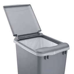 35 QT Waste Container Lid, Metallic Silver - Main Image