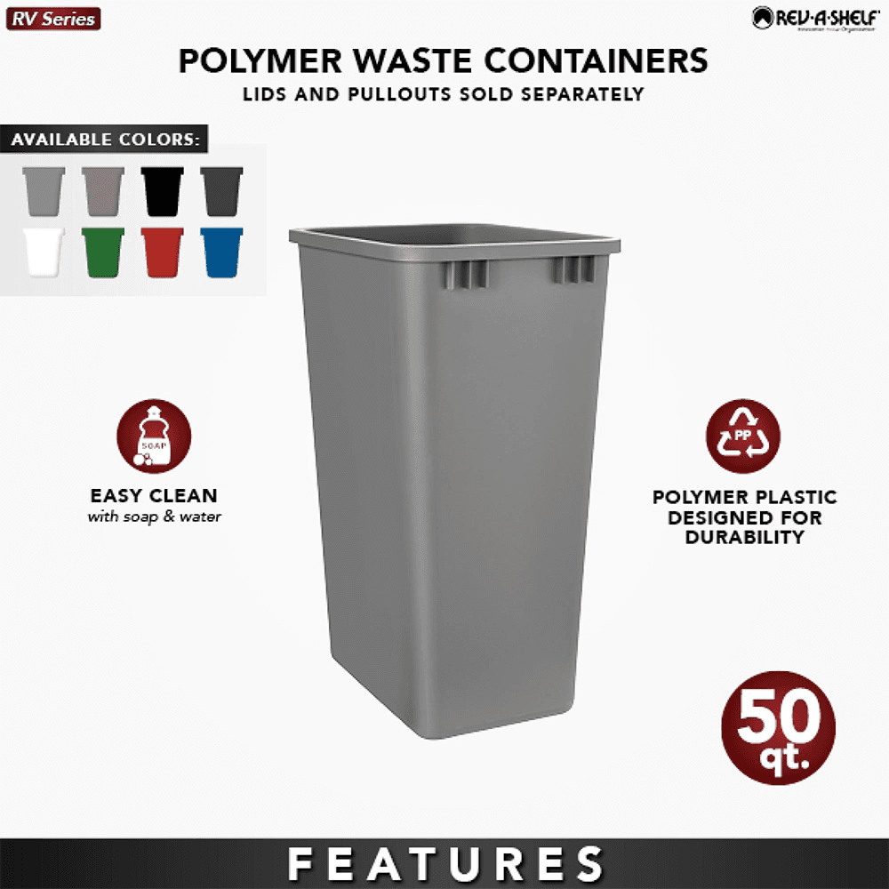 50 Quart Replacement Waste Container, Black Alt 2 - Image