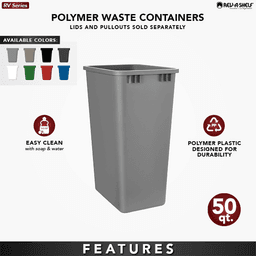 50 Quart Replacement Waste Container, Black Alt 2 - Image