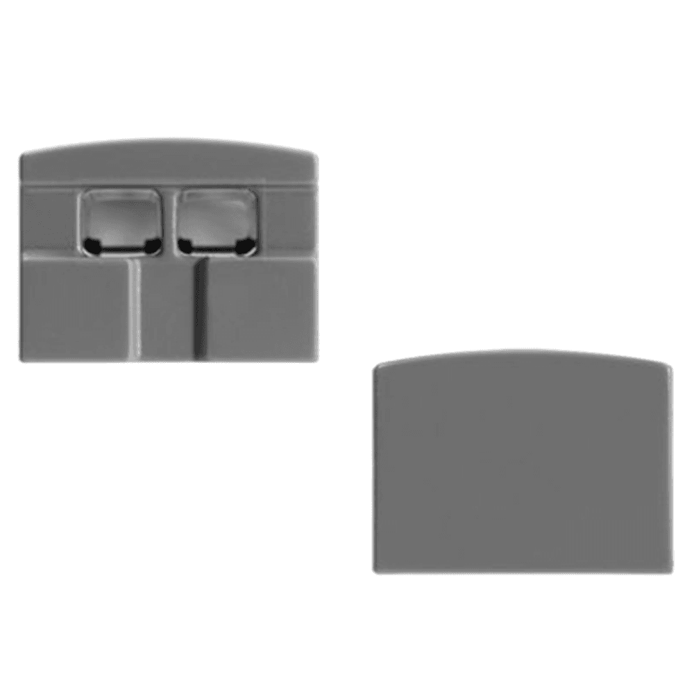 Gray Plastic Square End Cap Set for Tresco Lighting Infinex System - 4 Pack