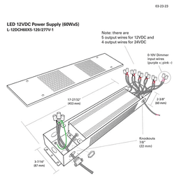 12VDC 300W Dimmable Power Supply, 17-27/32", Black Alt 6 - Image