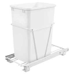 Single 30 QT Door-Mount Waste Container Pullout, White - Main Image