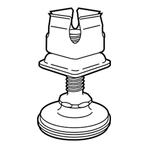 RVS15 Metal Leveler for Tube Standard/Leg, Zinc/White Nylon Finish Main - Image