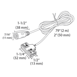 Tresco Lighting T649 Tee Starter Cord with Barrel Connector for COB FlexTape, 79", White