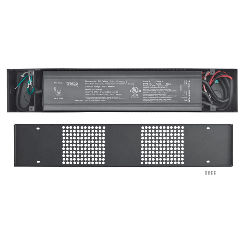 24VDC 384W Dimmable Power Supply, 17-27/32", Black Alt 3 - Image