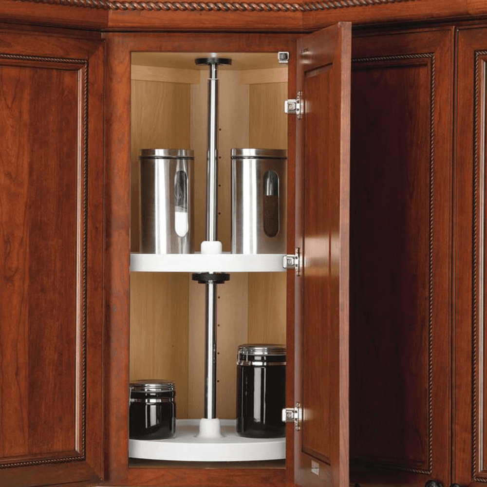 28" Full-Circle 2 Tray Value Line Lazy Susan, White - Alt Image 3