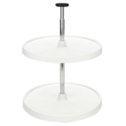 20" Full-Circle 2 Tray Value Line Lazy Susan, White - Main Image