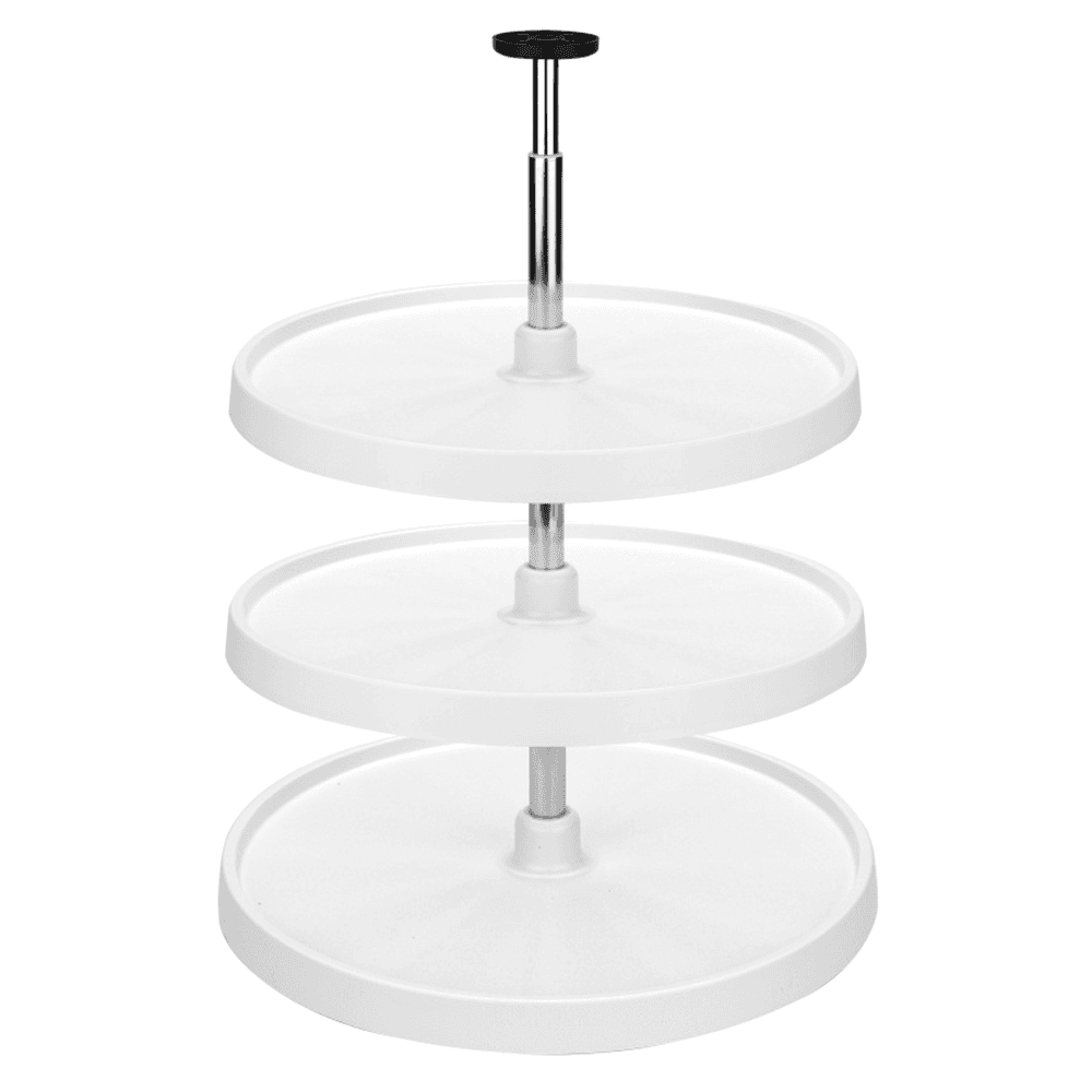 18" Full-Circle 3 Tray Lazy Susan, White, 38" - 46" Height - Main Image