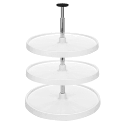 18" Full-Circle 3 Tray Lazy Susan, White, 38" - 46" Height - Main Image