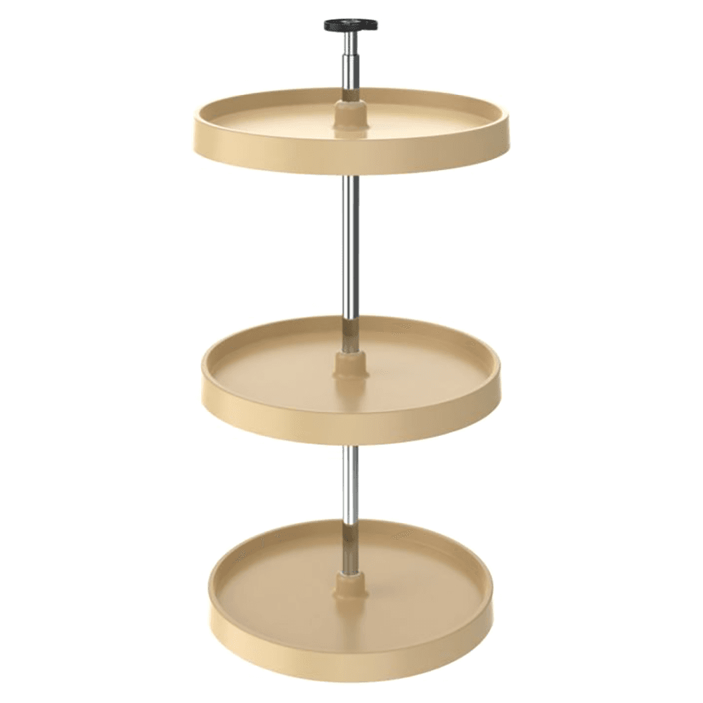 3073 18" Full-Circle 3 Tray Value Line Lazy Susan, Almond - Main Image
