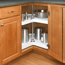 32" Kidney 2 Tray Value Line Lazy Susan, White - Alt Image 3
