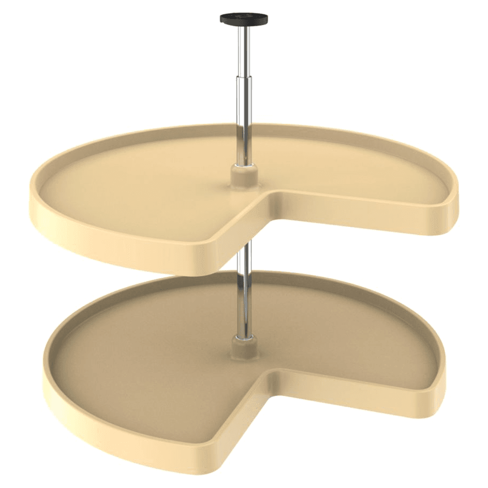 Value Line 28" Kidney 2 Tray Lazy Susan, Almond - Main Image