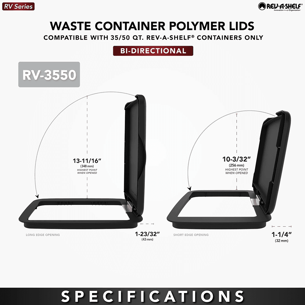 35/50 QT Waste Container Lid, White Alt 7 - Image