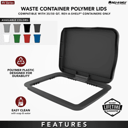 35/50 QT Waste Container Lid, White Alt 9 - Image