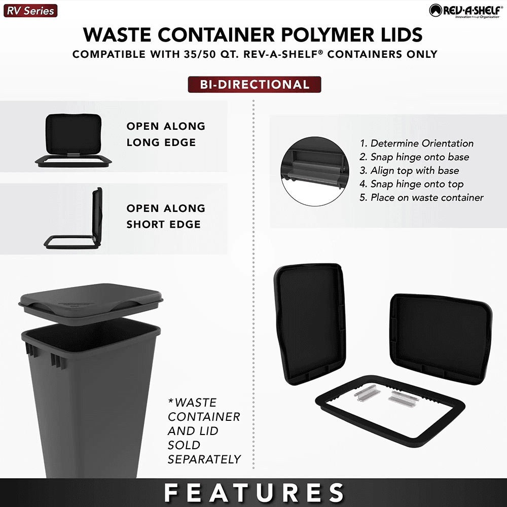 35/50 QT Waste Container Lid, Orion Gray Alt 10 - Image