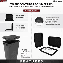 35/50 QT Waste Container Lid, Orion Gray Alt 10 - Image