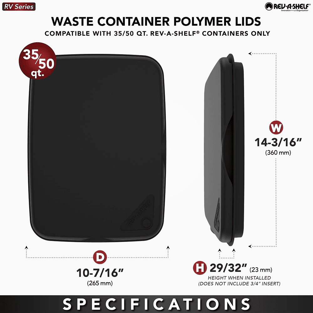35/50 QT Waste Container Lid, Silver Alt 6 - Image