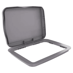 35/50 QT Waste Container Lid, Silver Main - Image
