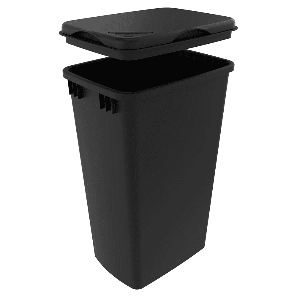 35/50 QT Waste Container Lid, Black Alt 4 - Image