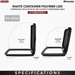 35/50 QT Waste Container Lid, Black Alt 7 - Image