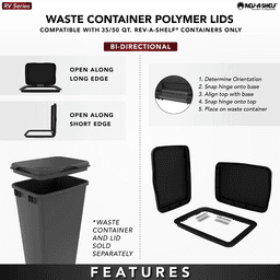 35/50 QT Waste Container Lid, Blue Alt 10 - Image