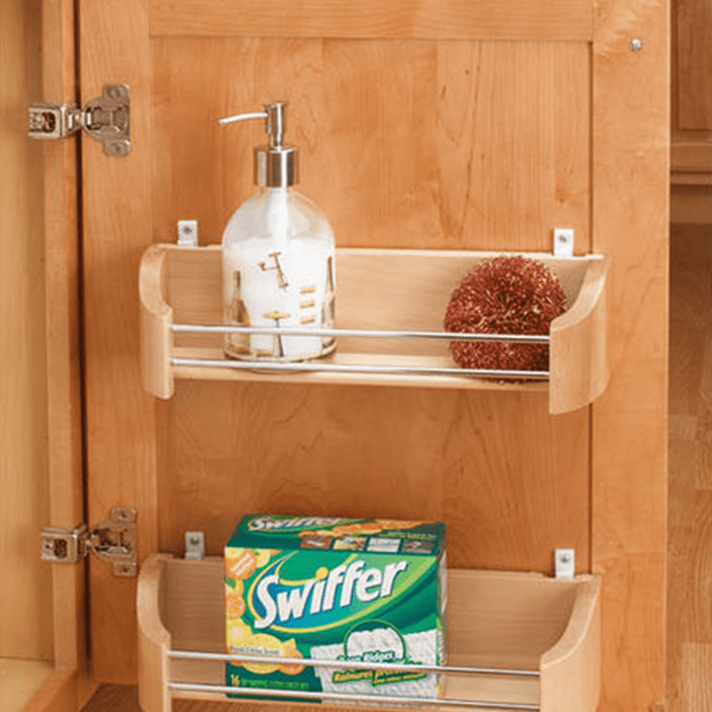 14" 1-Tier Wood Door Storage Tray with Screw Clips Bulk 5 - Alt Image 2
