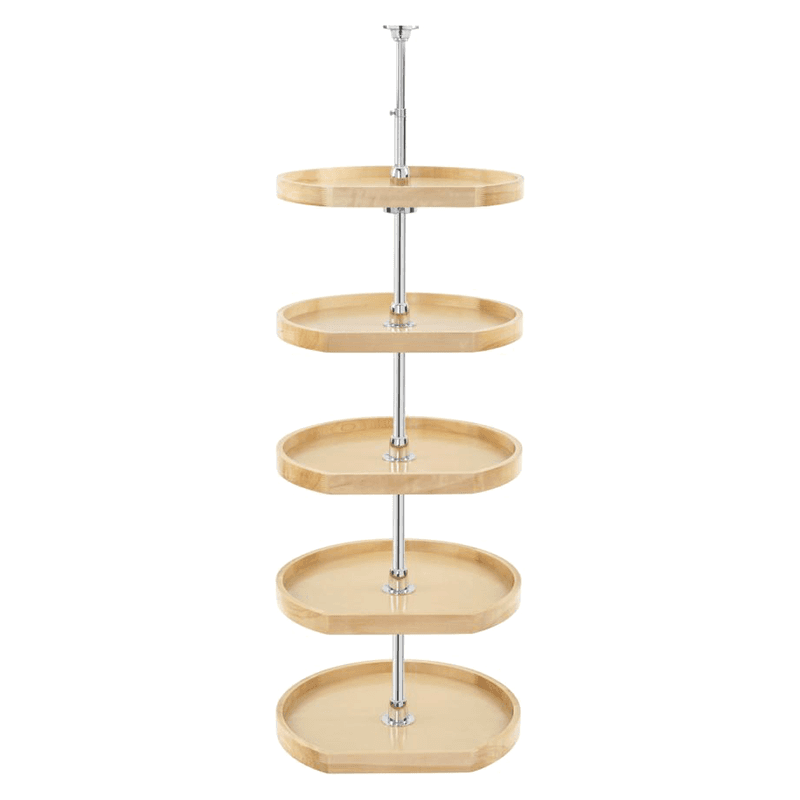 20" D-Shape Wood 5 Tray Lazy Susan - Main Image